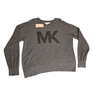 MICHAEL Michael Kors Cotton Blend Charcoal Crewneck Sweater Size XL